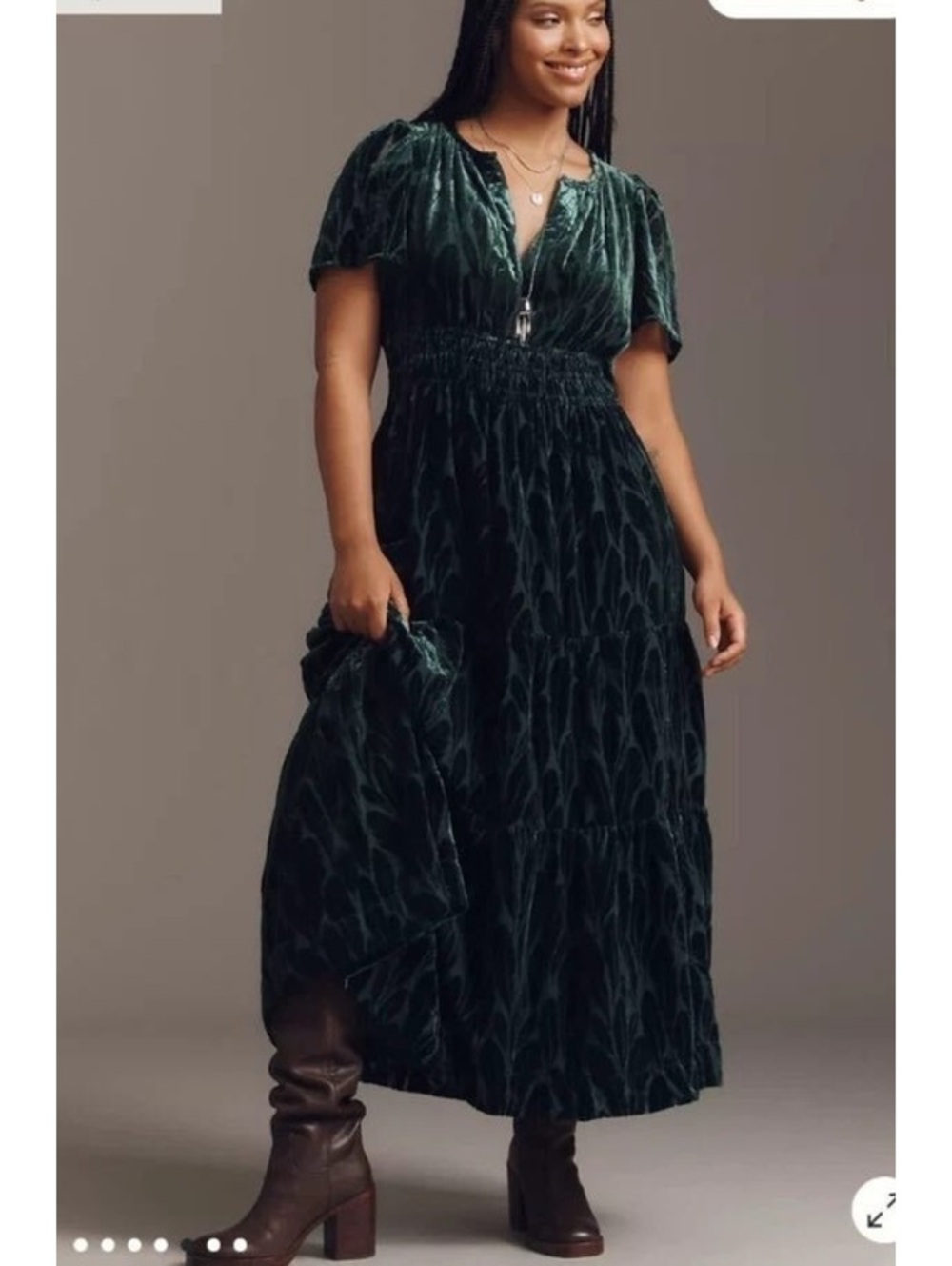 Anthropologie Somerset Velvet Edition Maxi Dress NWT 1X Plus